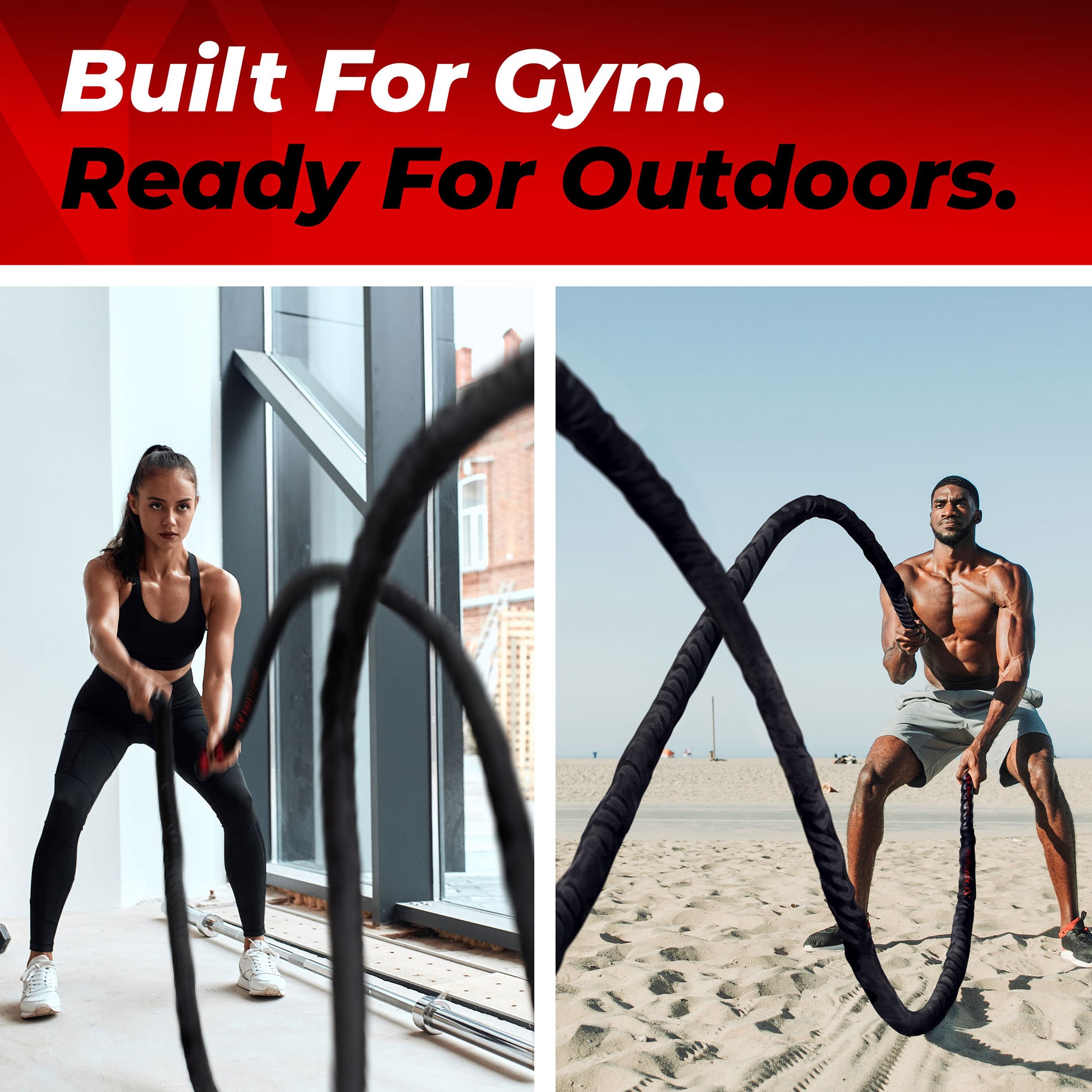 Poly Dacron Weighted Battle Ropes By ASU Trainer